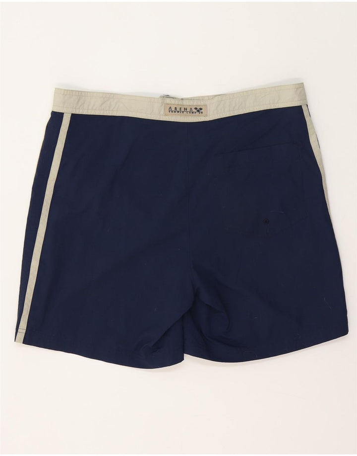 Arena Bañador para hombre, talla grande, azul marino, color block, poliéster