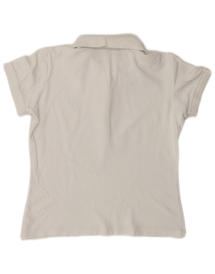Fred Perry Polo Corto para Mujer UK 42 Algodón Blanco Mediano