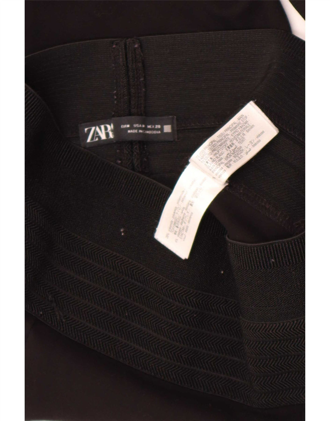Zara Mujer Leggings Cintura Alta Mediano Negro Poliamida