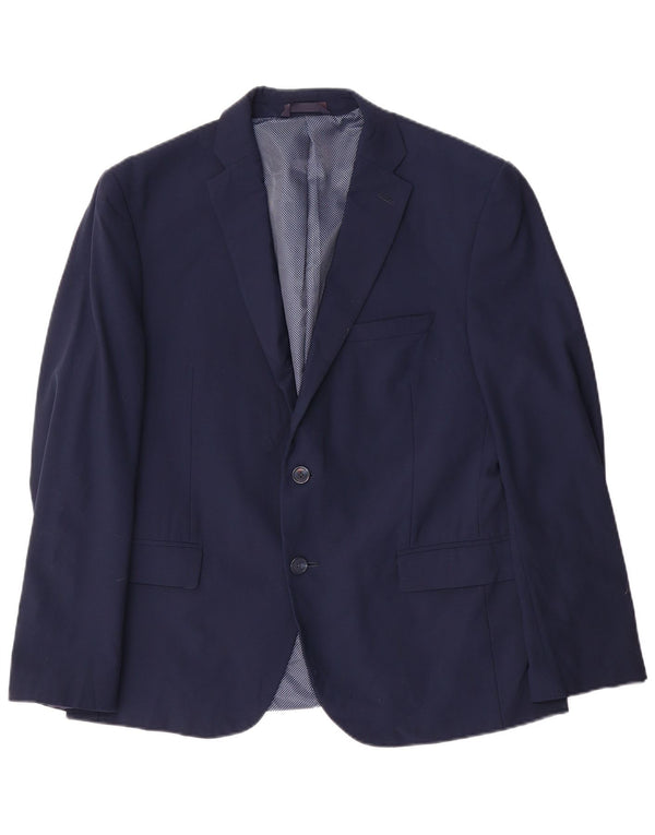 Marks & Spencer Chaqueta Blazer Corta de 2 Botones para Hombre UK 42 XL Lana Azul Marino