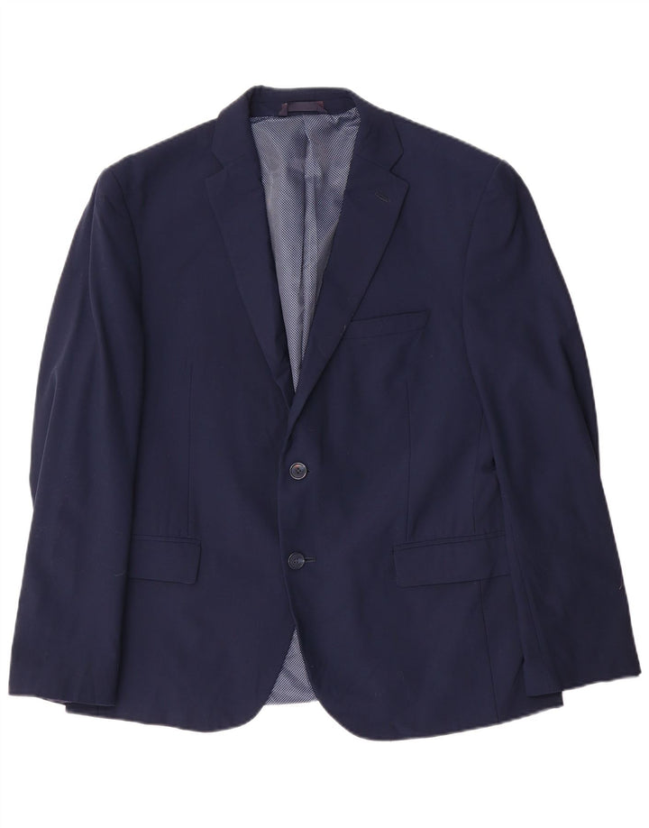 Marks & Spencer Chaqueta Blazer Corta de 2 Botones para Hombre UK 42 XL Lana Azul Marino
