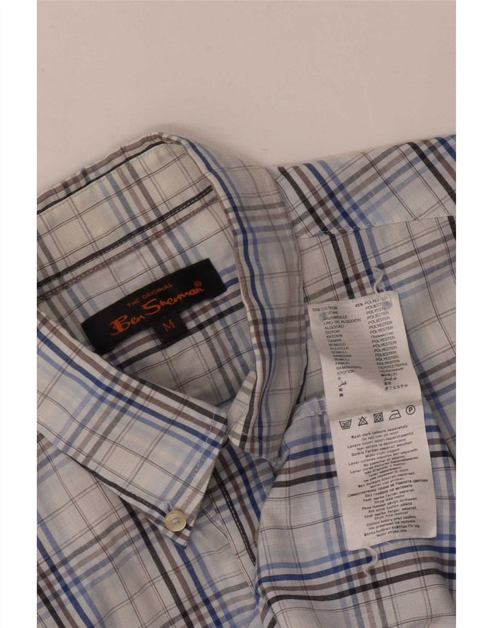 Camisa Ben Sherman Hombre Algodón A Cuadros Azul Medio