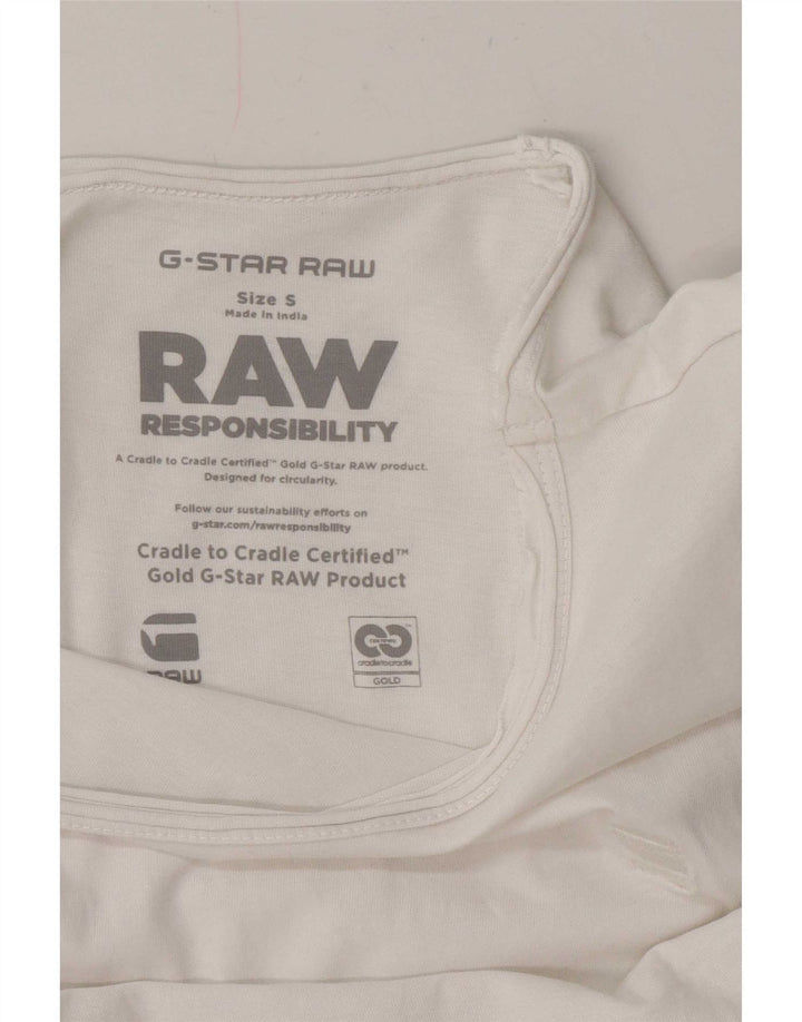 G-Star Hombre Camiseta Gráfica Top Pequeño Blanco