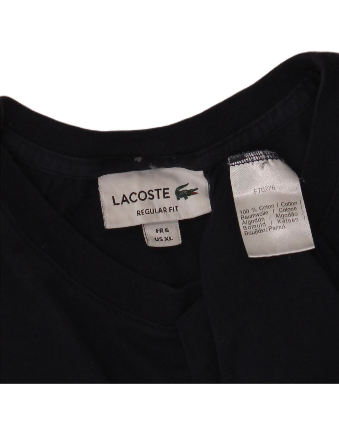 LACOSTE Camiseta Regular Fit para Hombre Talla Superior 6 XL Algodón Azul Marino