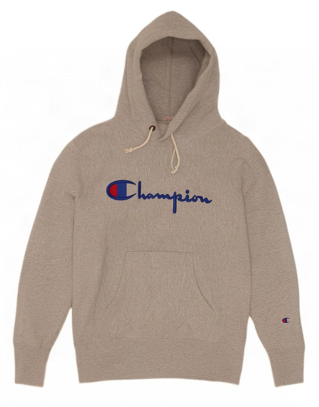 Champion Sudadera Con Capucha Y Estampado De Tejido Inverso De Algodón Gris Medio Hombre