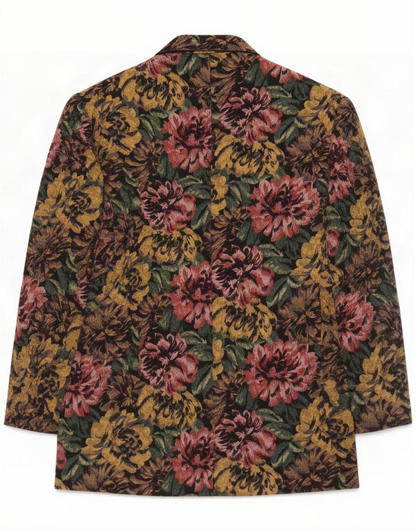 Chaqueta tipo blazer vintage de 2 botones para mujer UK 44 Medium Multicolor Floral