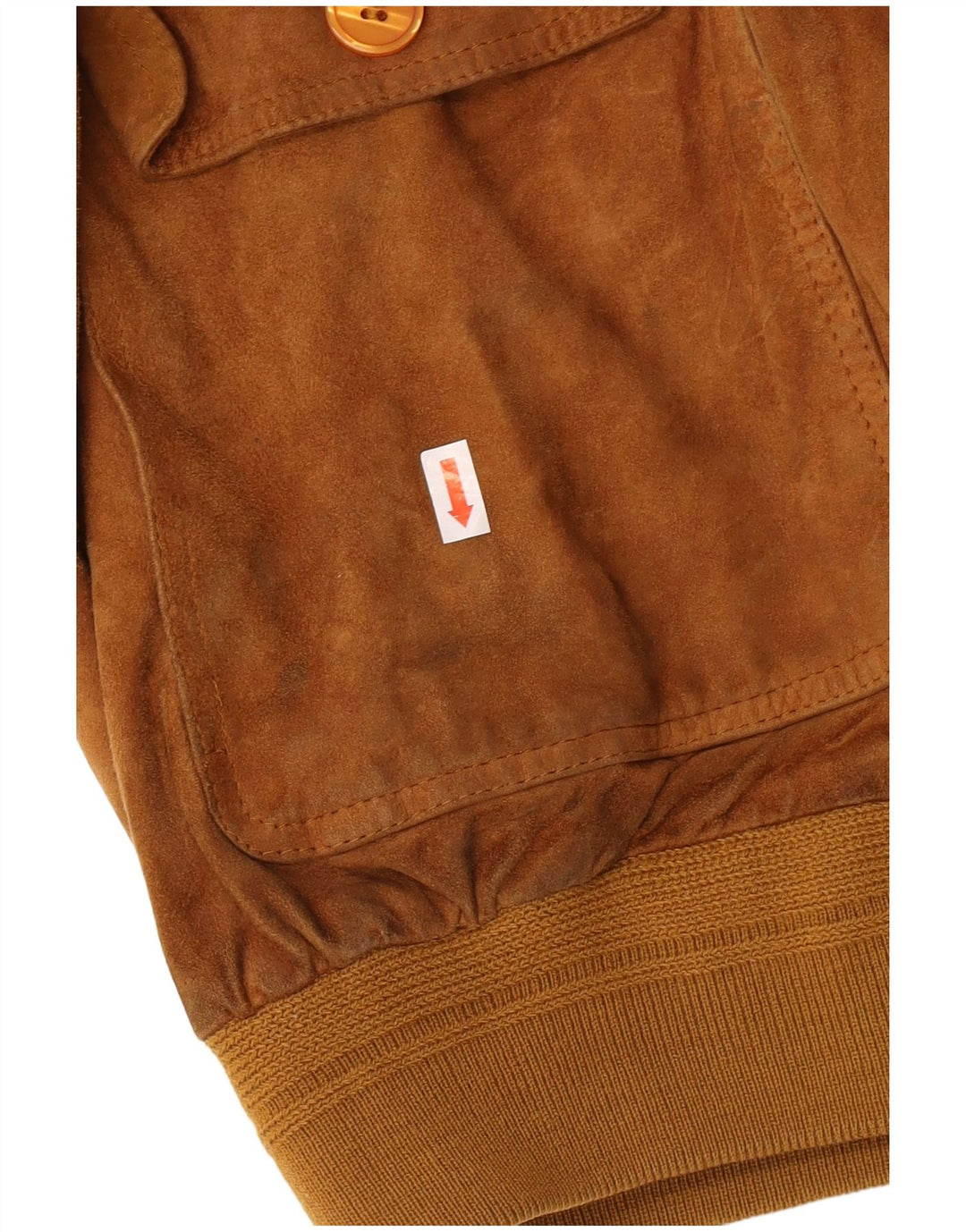 Vintage hombres ante bomber chaqueta IT 50 cuero beige grande