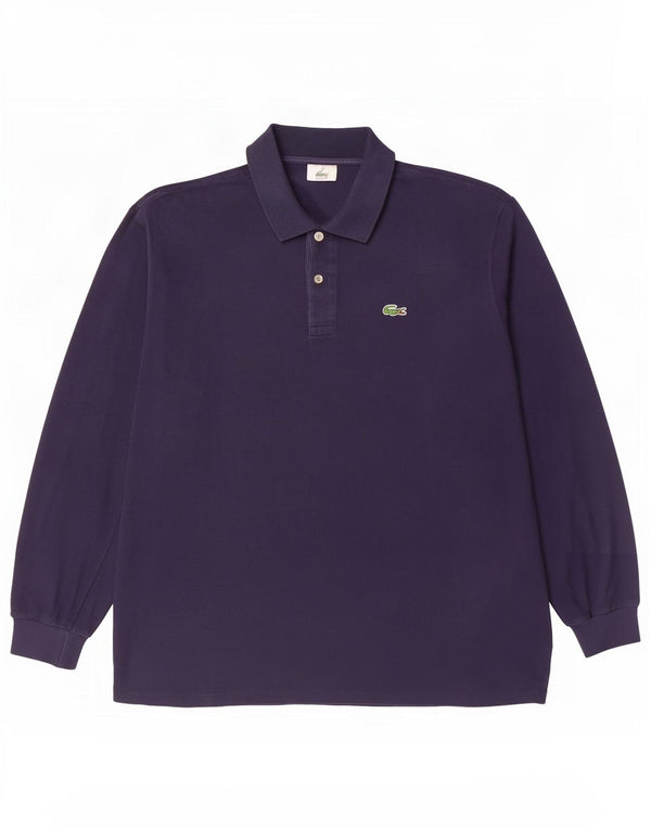 Lacoste Polo de manga larga para hombre talla 7 2XL algodón azul marino