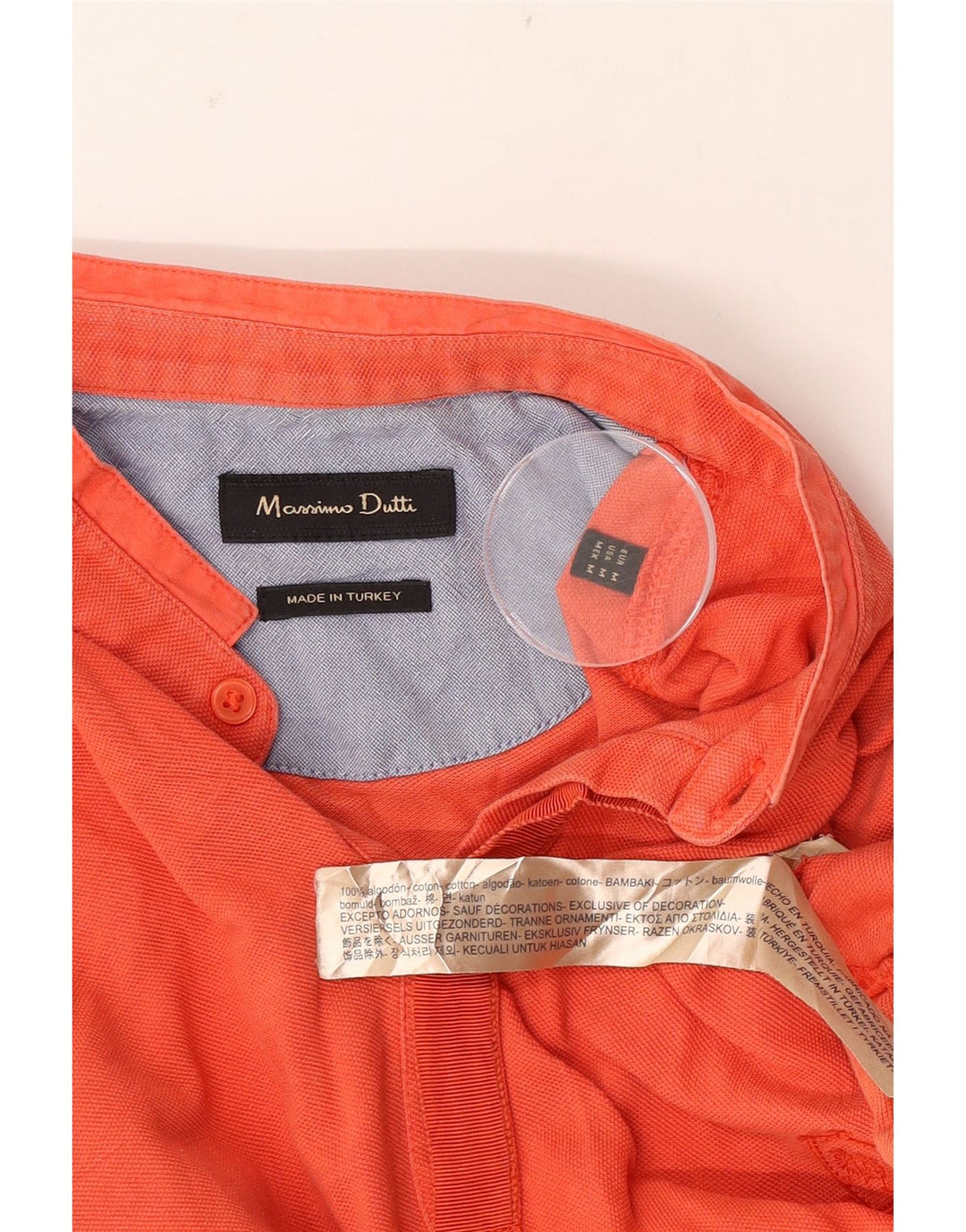 Polo Massimo Dutti Hombre Algodón Naranja Medio