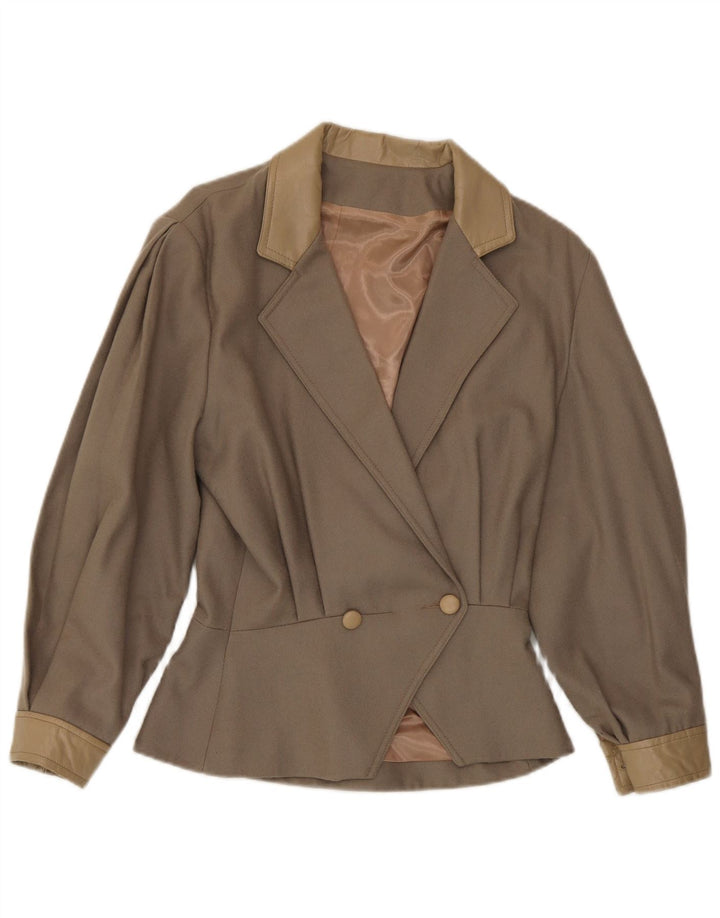 Harrods Chaqueta tipo blazer con doble botonadura para mujer Reino Unido 44 Lana marrón medio