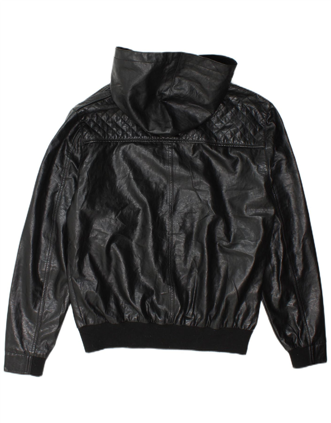 Ecko Unltd Chaqueta Bomber De Piel Sintética Con Capucha Para Hombre UK 38 Medium Black