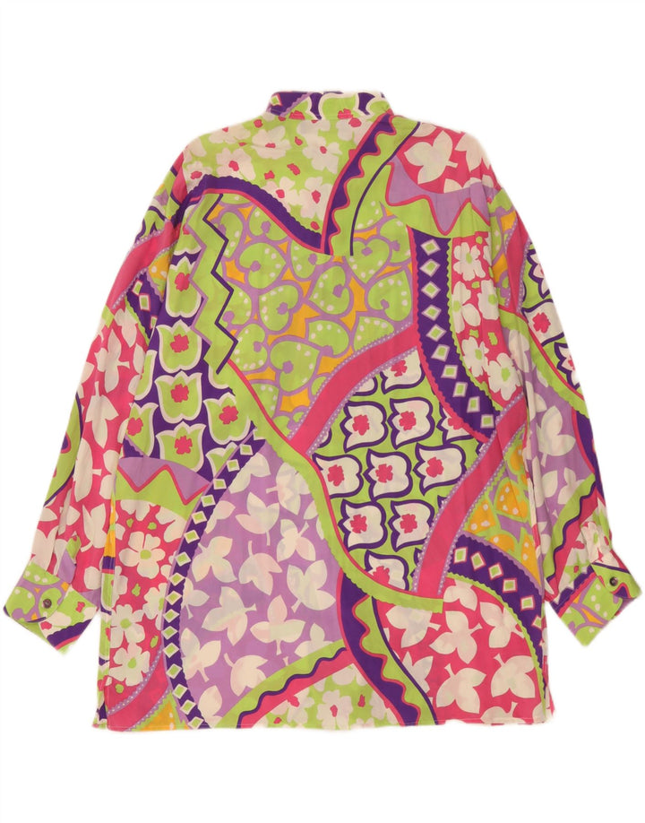 Pancaldi & B Camisa Hombre XL Seda Floral Multicolor