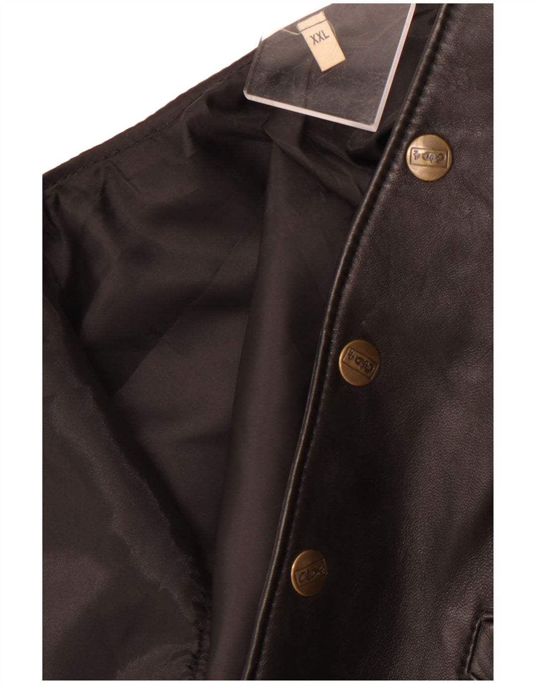 CODA Chaleco de cuero para hombre 2XL Negro