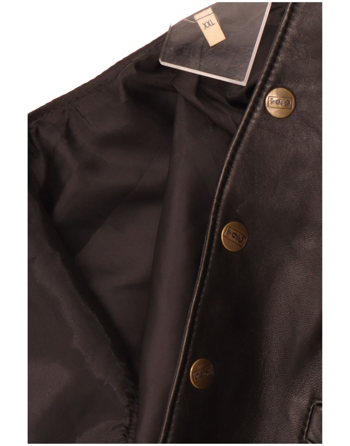 CODA Chaleco de cuero para hombre 2XL Negro