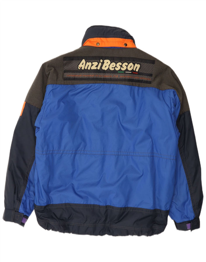 Anzi Besson Chaqueta de esquí con capucha y gráfico para hombre IT 50 Large Blue Colourblock