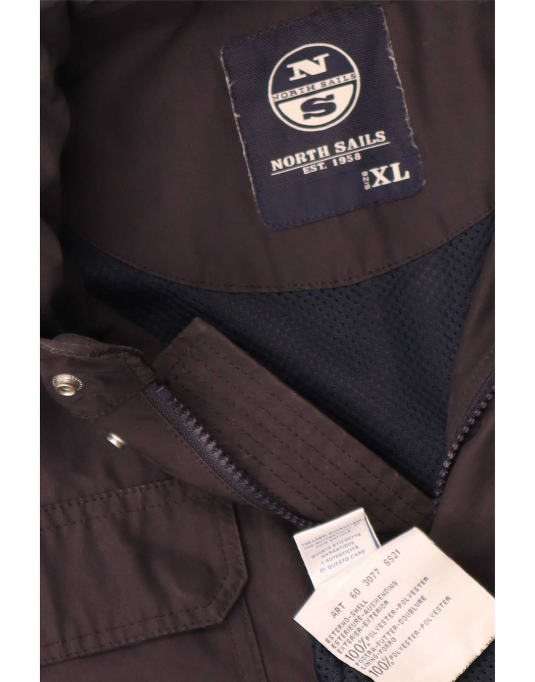 North Sails Chaqueta utilitaria con capucha para hombre UK 42 XL Azul marino Poliéster