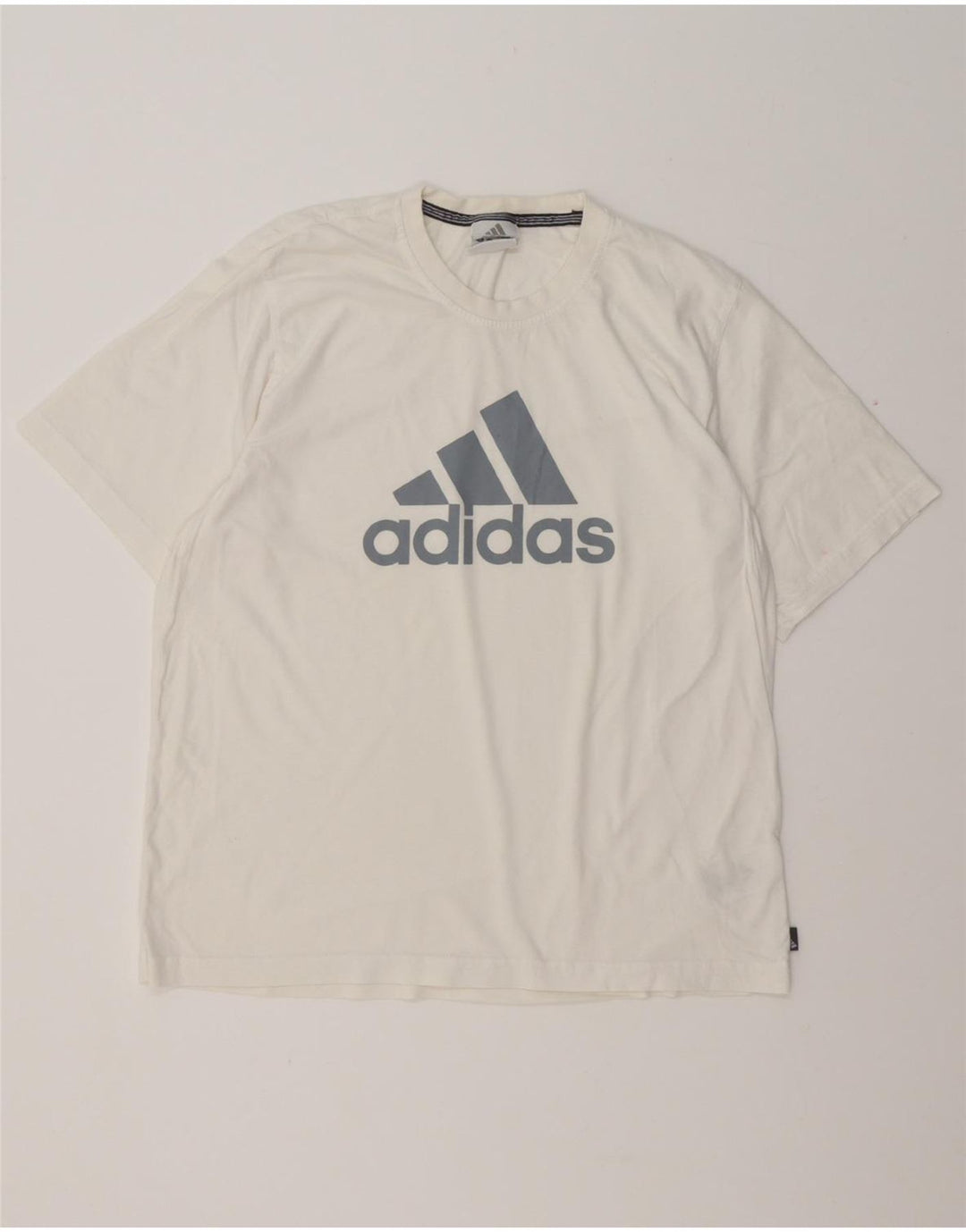 ADIDAS Camiseta gráfica para hombre Top grande de algodón blanco