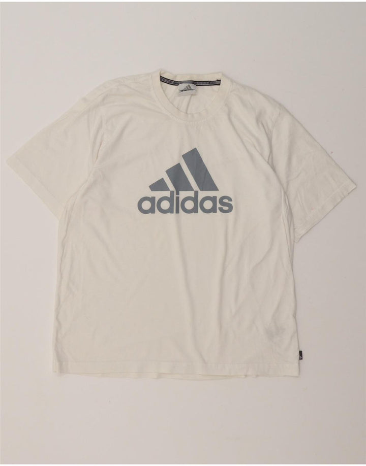 ADIDAS Camiseta gráfica para hombre Top grande de algodón blanco