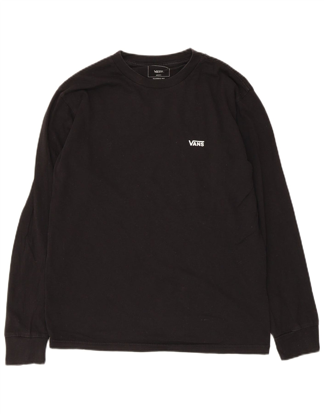 Vans Hombre Classic Fit Top Manga Larga Pequeño Algodón Negro