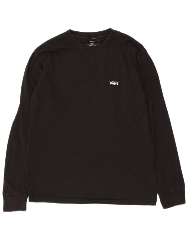 Vans Hombre Classic Fit Top Manga Larga Pequeño Algodón Negro
