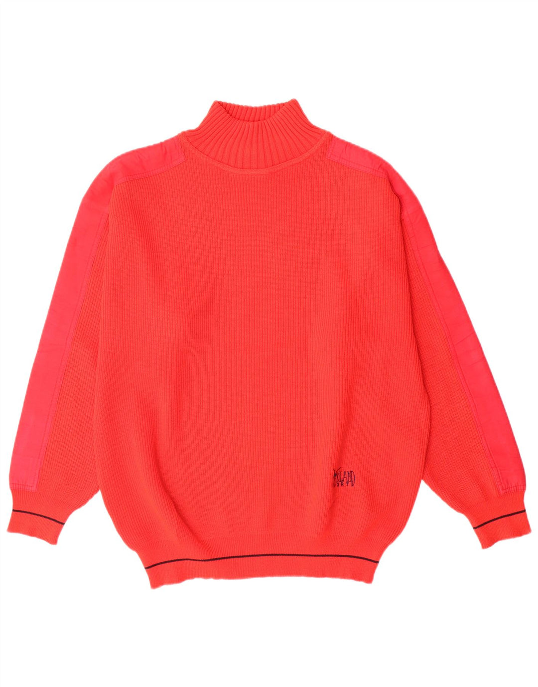 Vintage hombres tortuga cuello jumper suéter IT 50 lana roja mediana