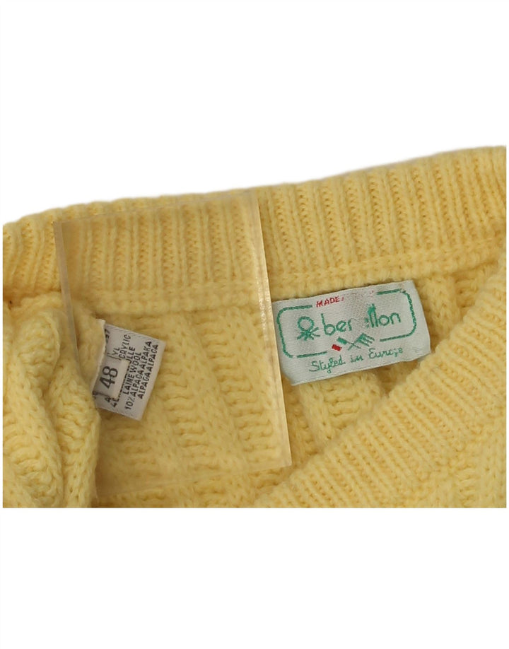 Benetton Jersey De Cuello Redondo IT 48 Acrílico Amarillo Medio