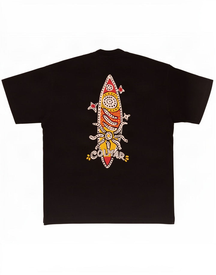 Camiseta estampada Colmar para hombre Top mediano de algodón negro