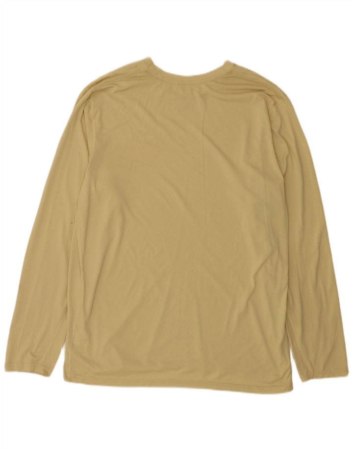 Nike Hombre Dri Fit Top Manga Larga XL Poliéster Amarillo