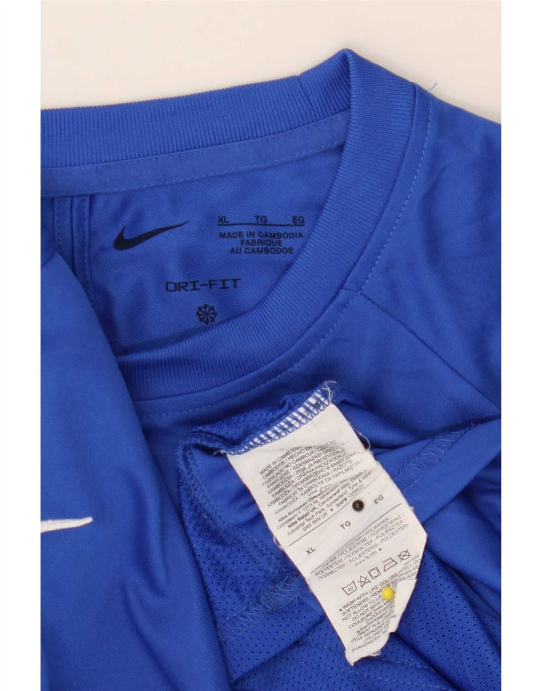 Camiseta Nike Dri Fit para hombre Top XL Azul Colorblock Poliéster