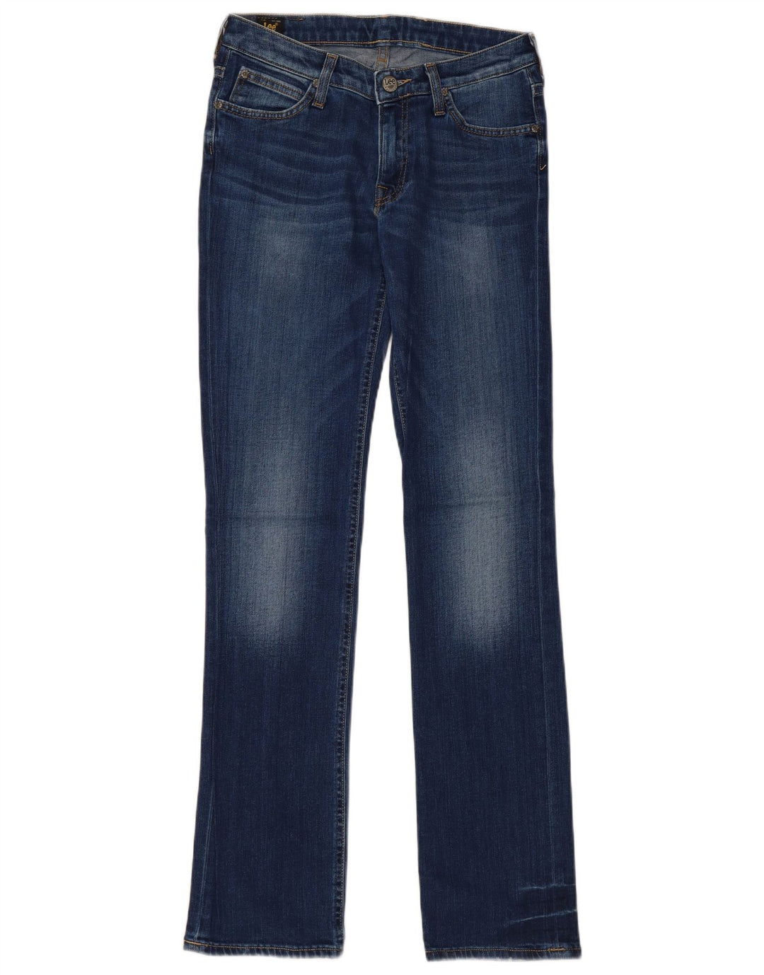 Lee Vaqueros Rectos Marlin Mujer W28 L33 Algodón Azul
