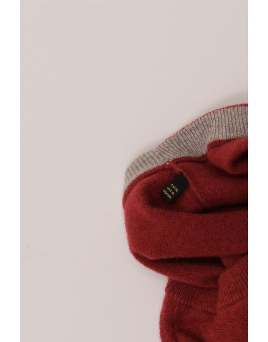 Massimo Dutti Jersey Cuello Redondo Hombre XL Lana Roja