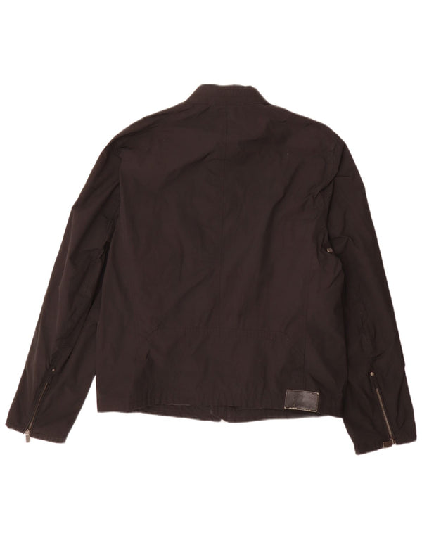 Trussardi Chaqueta Biker para Hombre UK 36 Small Negro