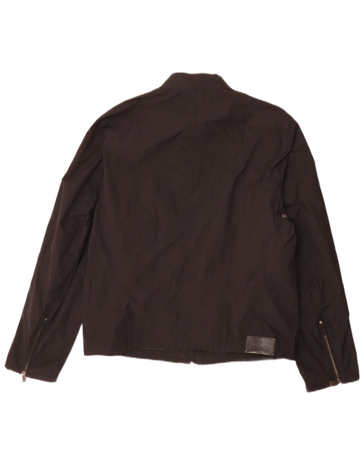 Trussardi Chaqueta Biker para Hombre UK 36 Small Negro