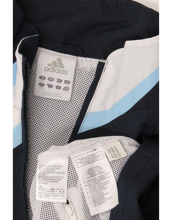 ADIDAS Chaqueta impermeable del Real Madrid para hombre Reino Unido 40/42 Medium Azul marino Colorblock