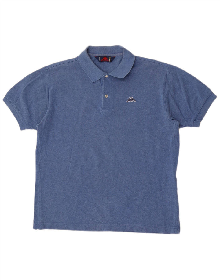Polo Kappa Hombre Algodón Azul Medio