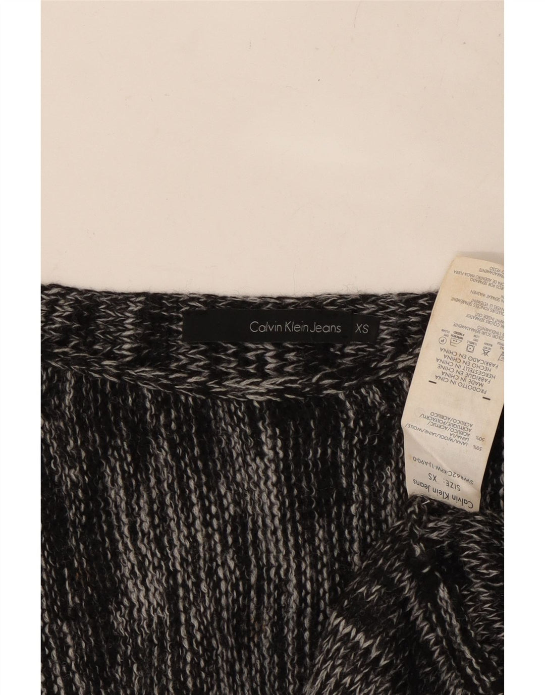 CALVIN KLEIN JEANS Jersey con cuello barco para mujer UK 6 XS Gris moteado