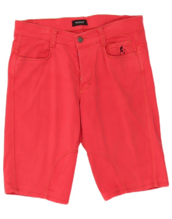 SIVIGLIA Pantalones cortos casuales para hombre W31 Algodón rojo medio