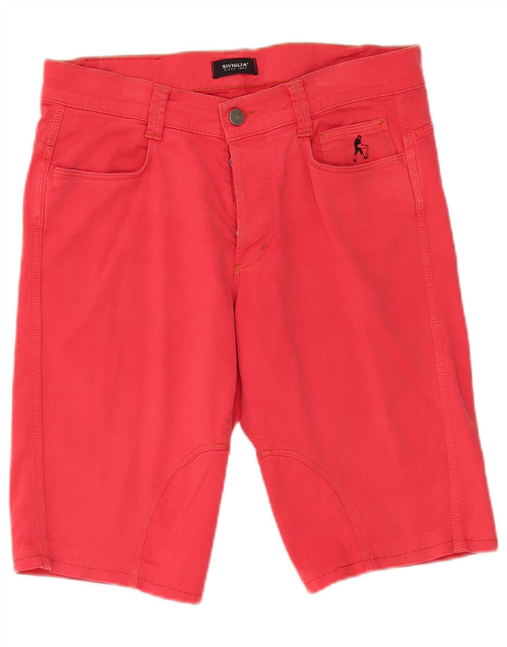 SIVIGLIA Pantalones cortos casuales para hombre W31 Algodón rojo medio