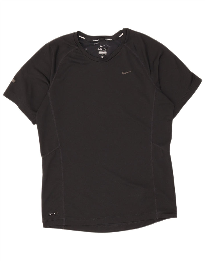 NIKE Mens Dri Fit T-Shirt Top Small Black Polyester