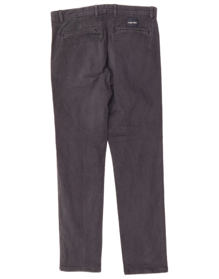 CALVIN KLEIN Pantalón chino delgado para hombre IT 46 Small W32 L30 Azul marino Algodón