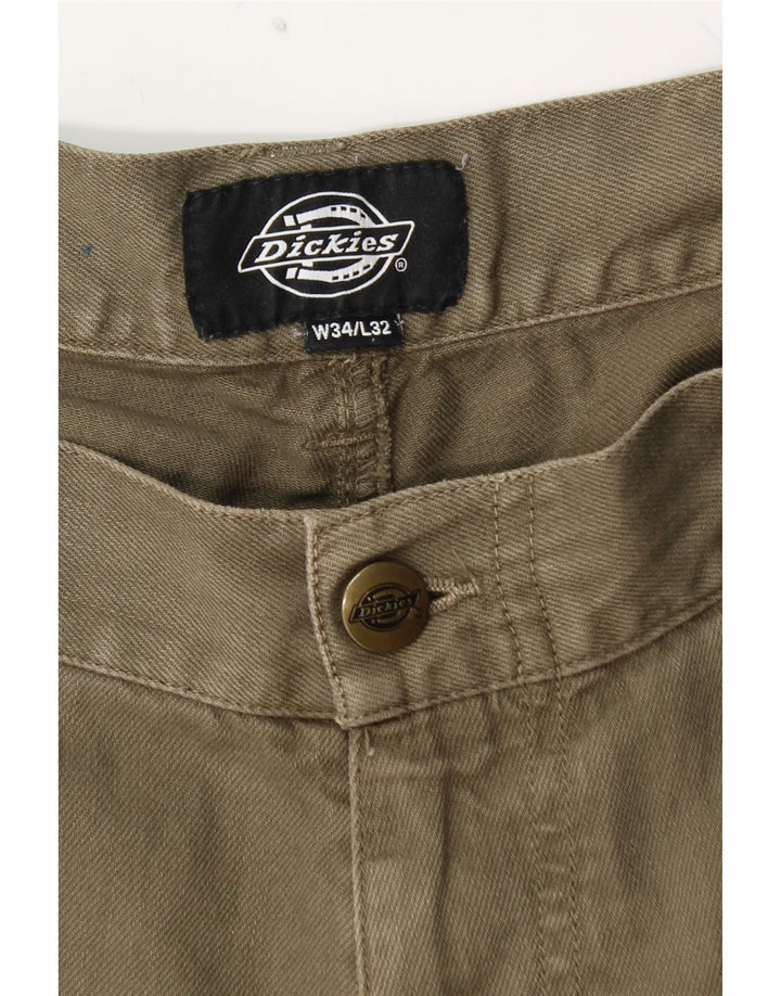 DICKIES Pantalones cargo rectos para hombre W34 L32 Algodón caqui