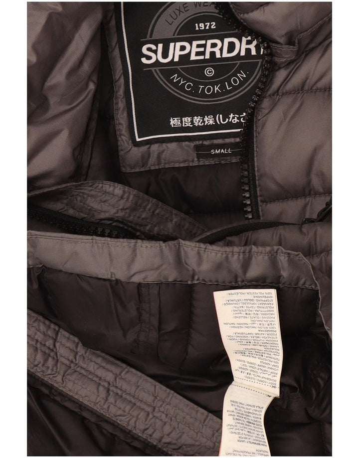Chaleco acolchado Superdry para mujer, talla 40, poliéster gris pequeño