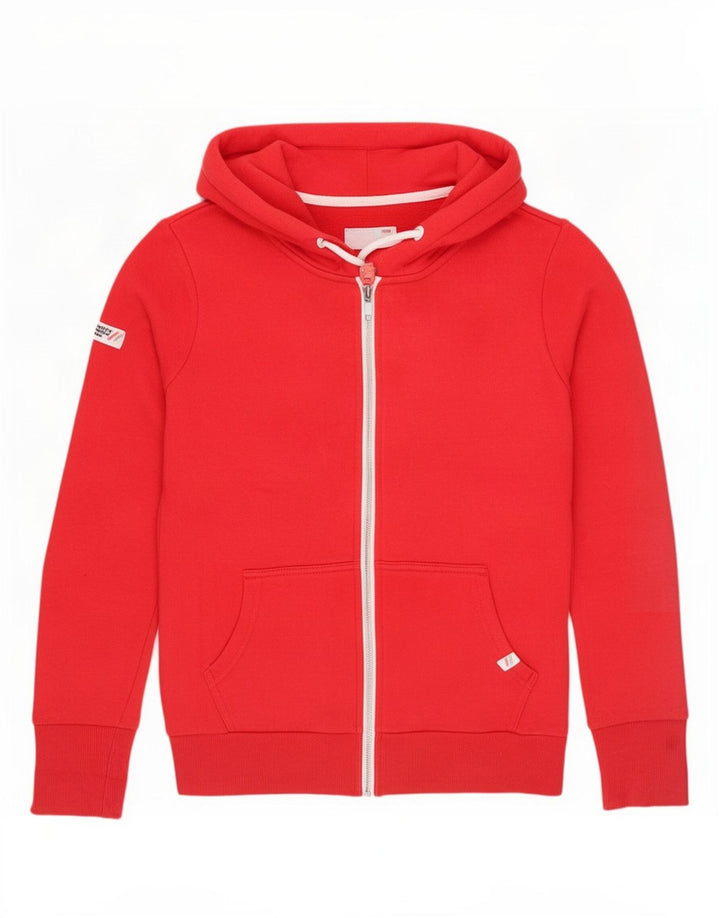 Superdry Sudadera con capucha y cremallera para mujer Reino Unido 10 Small Poliéster rojo