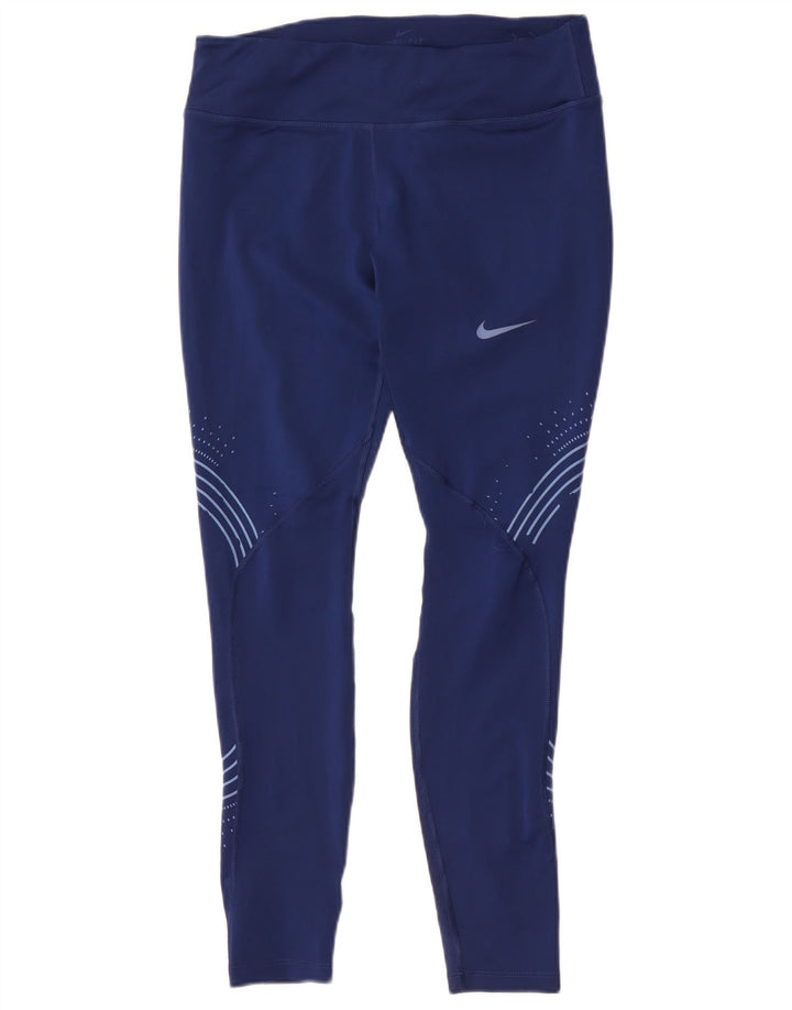 Nike Leggings Dri Fit para mujer UK 44 Grande Azul marino Geométrico Poliéster
