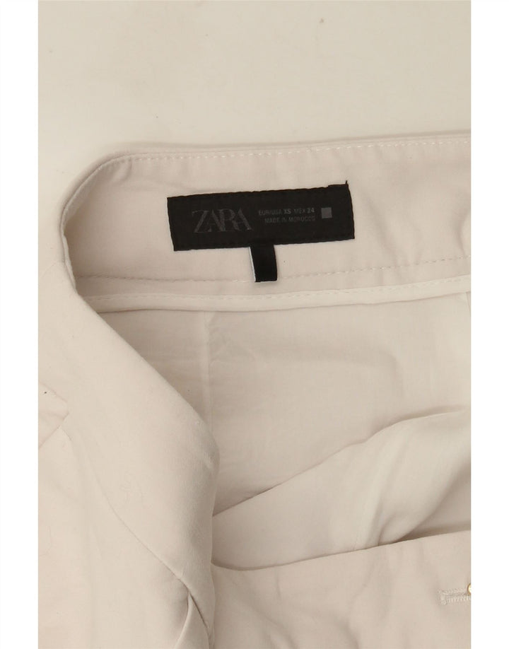 Zara Mujer Falda Pantalón UK 6 XS W30 Blanco Viscosa