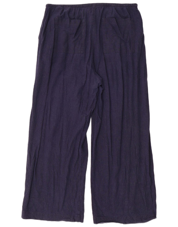 Marks & Spencer Pantalones de cintura alta para mujer UK 18 XL W40 L29 Azul marino