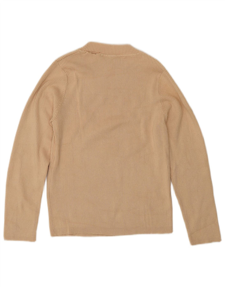 Zara Mujer Crop Top Manga 3/4 UK 42 Medio Beige