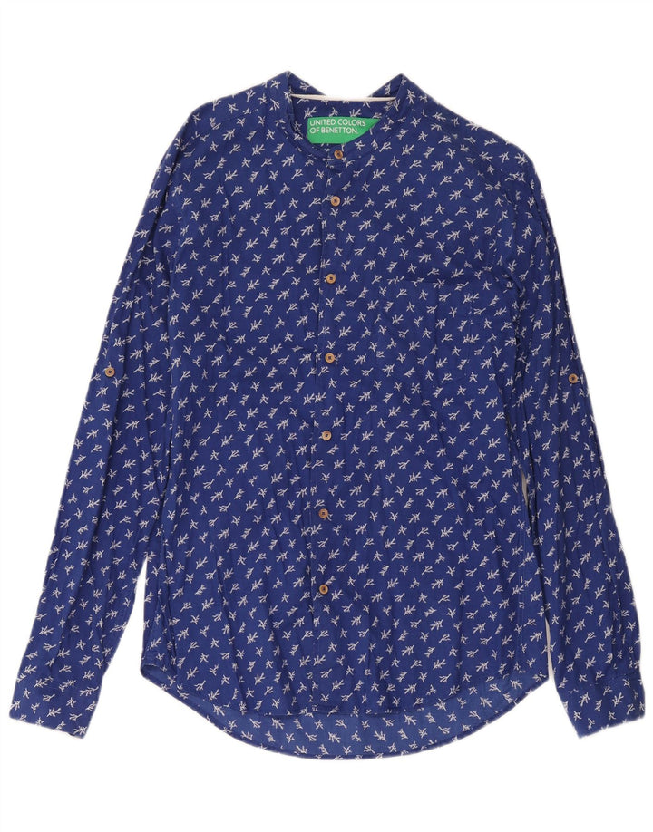 Camisa Benetton Hombre XS Azul Floral