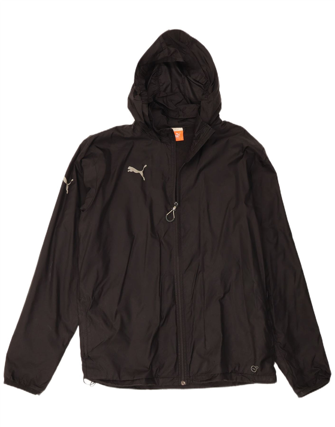 Puma Chaqueta impermeable con capucha para hombre, talla 40, nailon negro grande