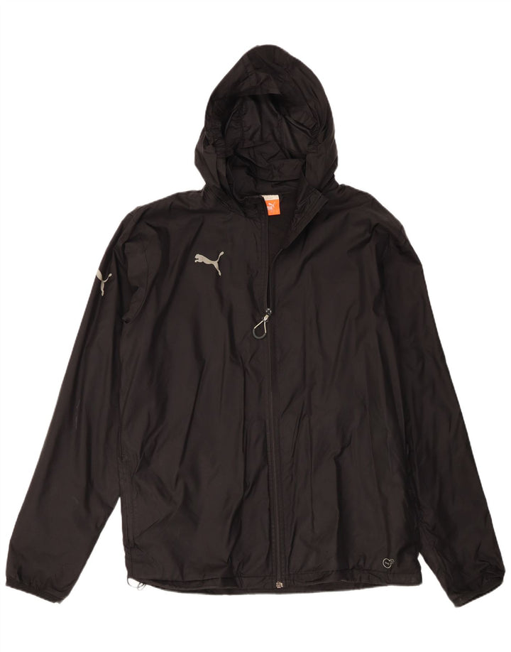 Puma Chaqueta impermeable con capucha para hombre, talla 40, nailon negro grande